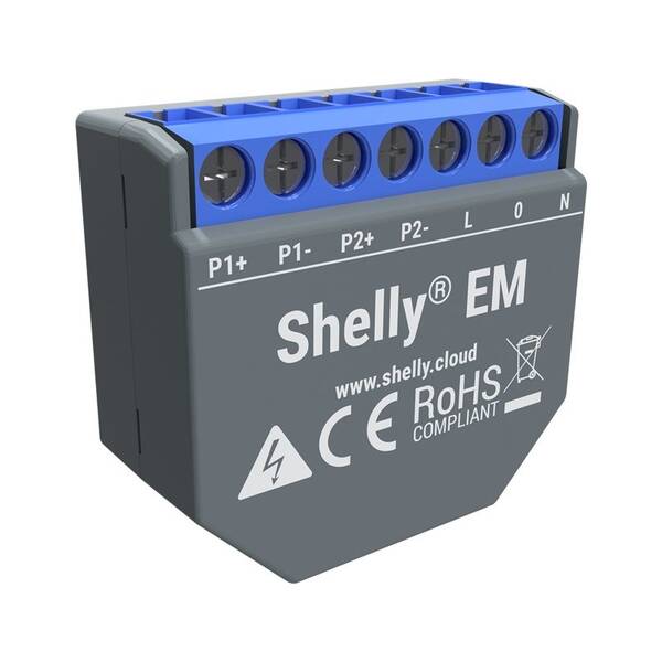 Modul Shelly EM, měření spotřeby až 2x 120 A, 1 výstup 


