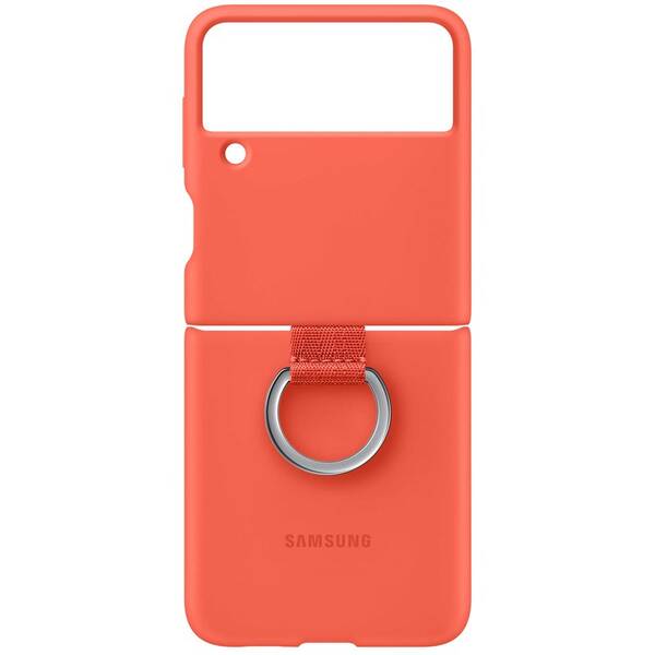 Kryt na mobil Samsung Silicone Cover s držákem Galaxy Z Flip3 červený

