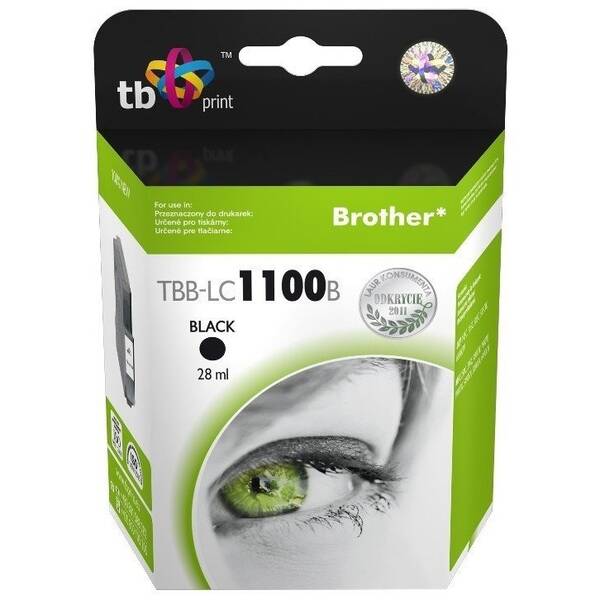 Inkoustová náplň TB Brother LC 1100 B, 720 stran černá

