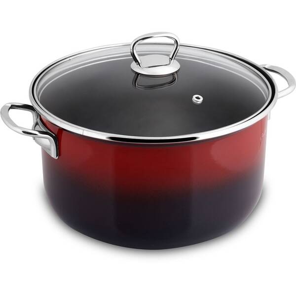 Kastrol s poklicí Lamart LT1184 černý/červený

