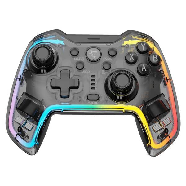 Gamepad White Shark PRAETORIAN RGB - PC,PS3/PS4, Android, iOS ,Nintendo průhledný

