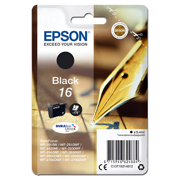 Inkoustová náplň Epson 16, 175 stran černá

