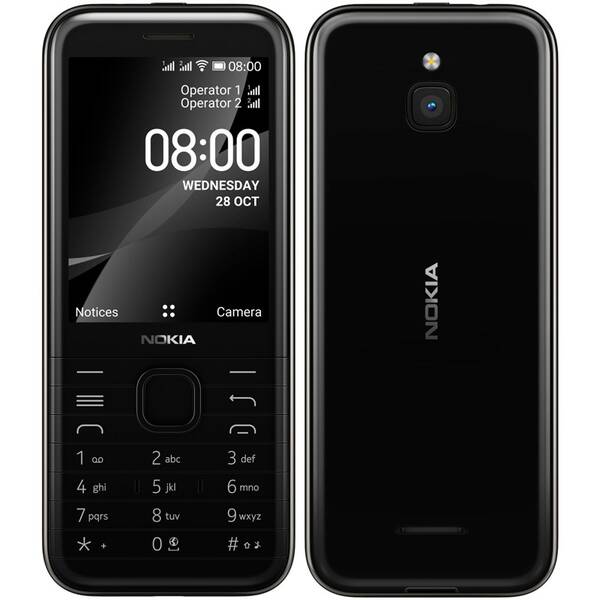 Mobilní telefon Nokia 8000 4G - ZÁNOVNÍ - 12 měsíců záruka černý

