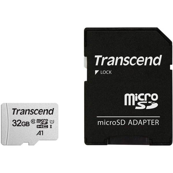 Paměťová karta Transcend 300S microSDHC 32GB UHS-I U1 (100R/25W) + adapter 

