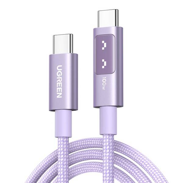 Kabel UGREEN USB-C/USB-C, 100W, 1m fialový

