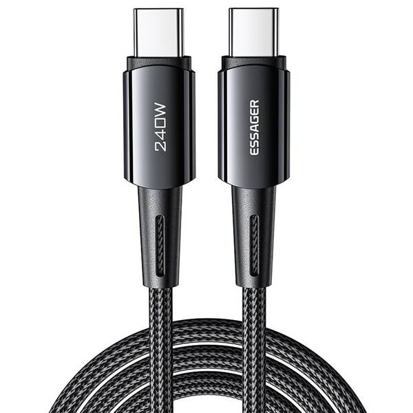 Kabel Essager Sunset USB-C / USB-C 2.0 5A, 240W, 1m černý

