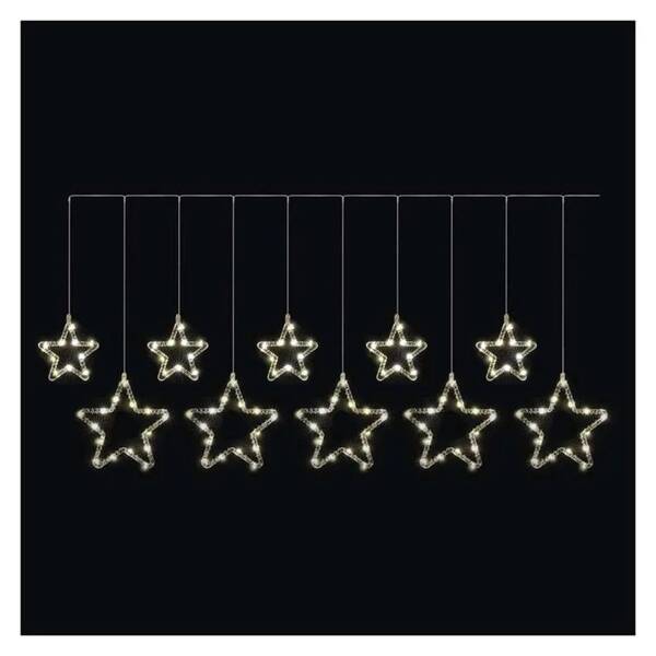 LED řetěz EMOS 125 WINDOW STARS, IP44, WW průhledný

