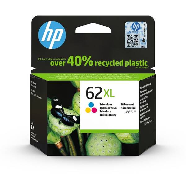 Inkoustová náplň HP 62 XL, 415 stran vícebarevná

