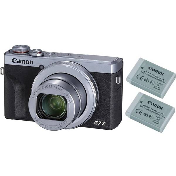 Digitální fotoaparát Canon G7X Mark III Battery Kit stříbrný

