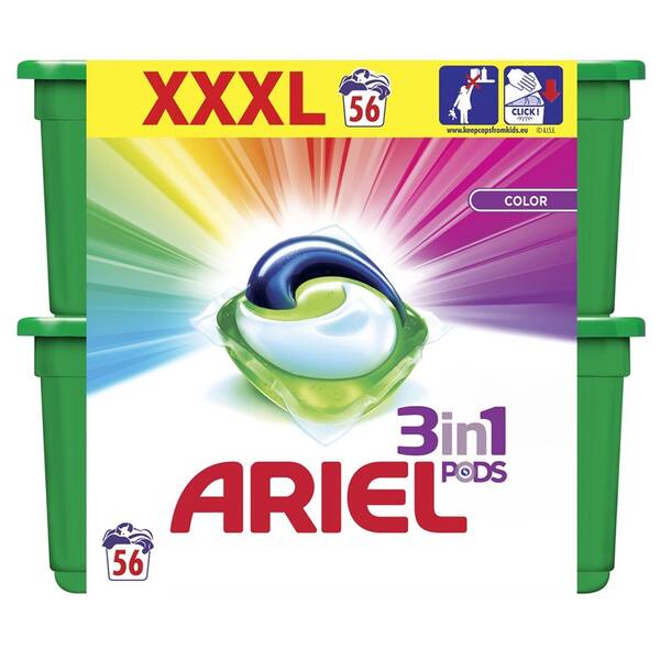 Kapsle na praní Ariel Color 56 ks 

