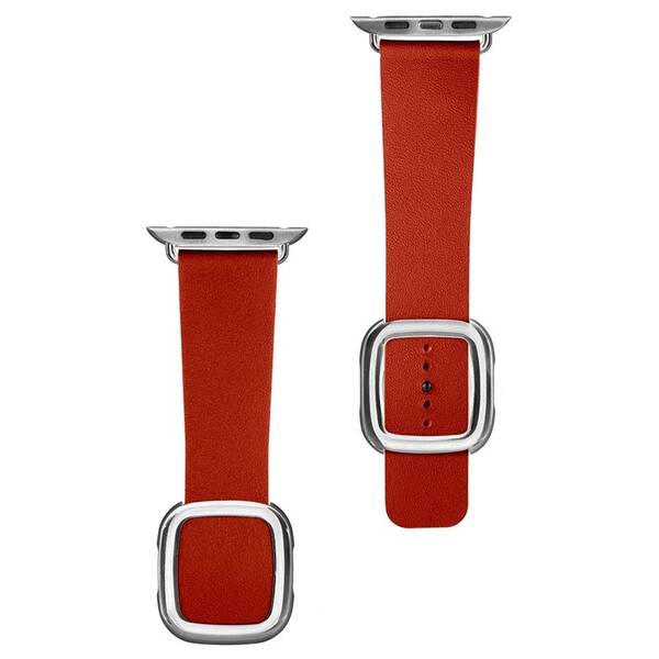 Řemínek COTECi Nobleman na Apple Watch 38/40/41 mm, kožený, magnetický červený

