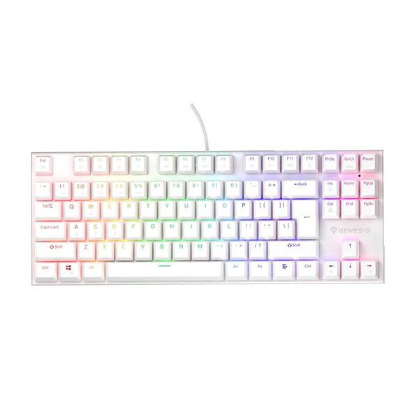 Klávesnice Genesis THOR 303 TKL RGB, Outemu Peach Silent, US layout bílá

