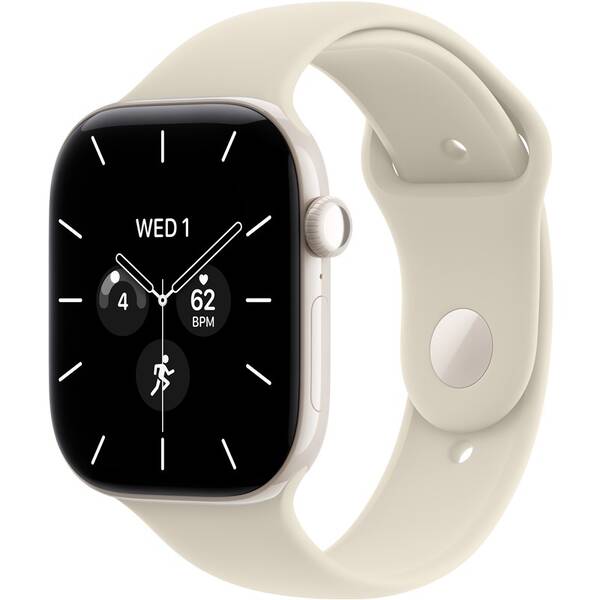 Chytré hodinky Apple GPS + Cellular 46 mm perlově bílá keramika, pískový sportovní řemínek - M/L 

