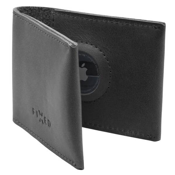 Peněženka FIXED Wallet pro AirTag z pravé hovězí kůže černá

