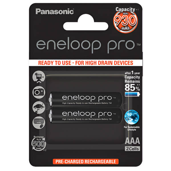 Baterie nabíjecí Panasonic Eneloop Pro AAA, HR03, 930mAh, Ni-MH, blistr 2ks 

