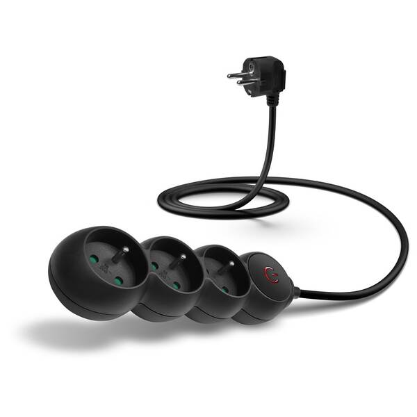 Kabel prodlužovací Connect IT 230 V, 3 zásuvky, s vypínačem, 1,5m černý

