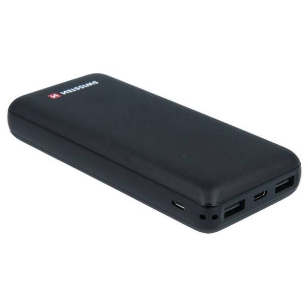 Powerbanka Swissten Black Core Slim 20000mAh, USB-C černá

