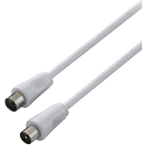 Koaxiální kabel AQ samec-samice, 3 m bílý

