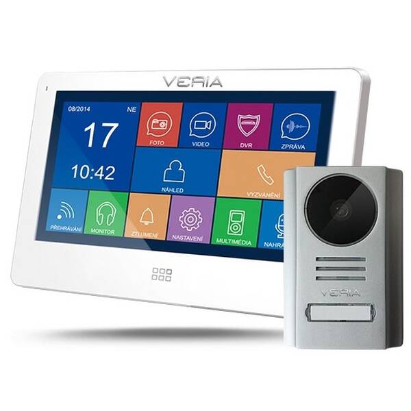 Dveřní videotelefon VERIA set videotelefonu VERIA 7077B + VERIA 229 bílý

