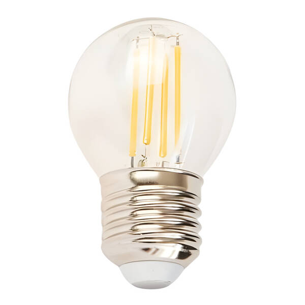 Žárovka LED Tesla Lightning filament miniglobe, E27, 4,2W, teplá bílá 

