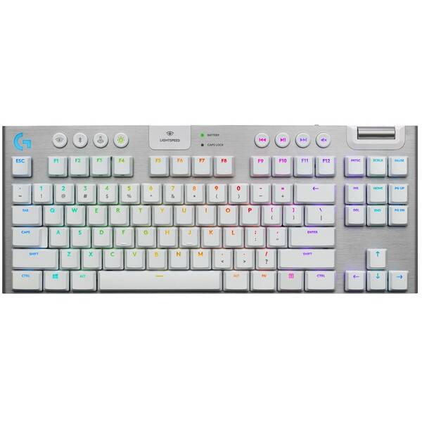 Klávesnice Logitech G915 TKL Lightspeed Tenkeyless RGB, Tactile, US bílá

