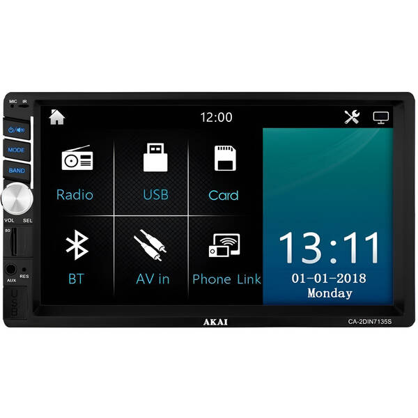 Autorádio s LCD AKAI CA-2DIN7135S černé

