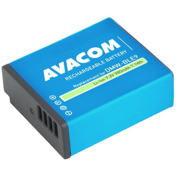 Baterie Avacom Panasonic DMW-BLE9, BLG-10 Li-Ion 7.2V 980mAh 7.1Wh modrá

