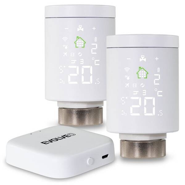 Bezdrátová termohlavice Evolveo Heat M30v2 Starter Pack, 2x hlavice + centrální jednotka 


