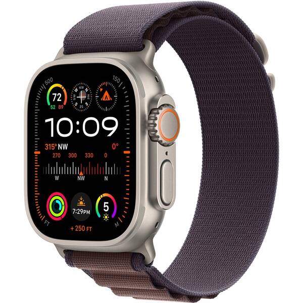 Chytré hodinky Apple GPS + Cellular, 49mm pouzdro z titanu - indigový alpský tah - M 

