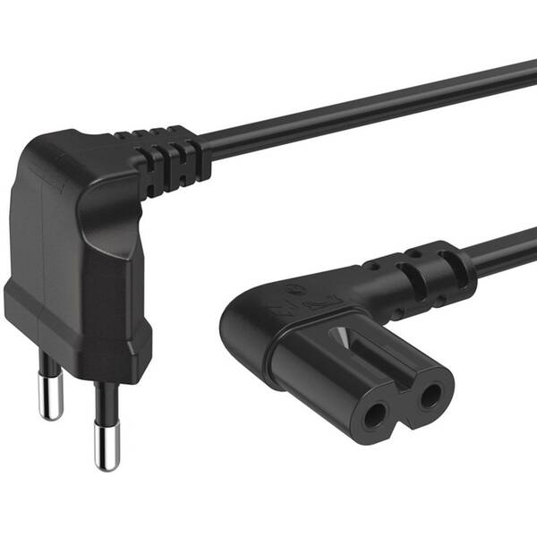 Kabel Hama napájecí, kolmé euro vidlice, 1,5  m černý


