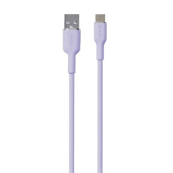 Kabel Puro Soft USB-C/USB-A 60 W, 1,5 m fialový

