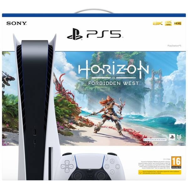 Herní konzole Sony PlayStation 5 + Horizon Forbidden West bílá

