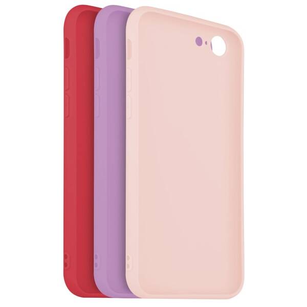 Set krytů na mobil FIXED Story na Apple iPhone 7/8/SE (2020/2022) červený/růžový/fialový

