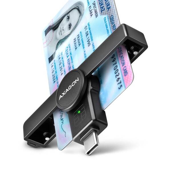 Čtečka eObčanek Axagon USB-C PocketReader černá

