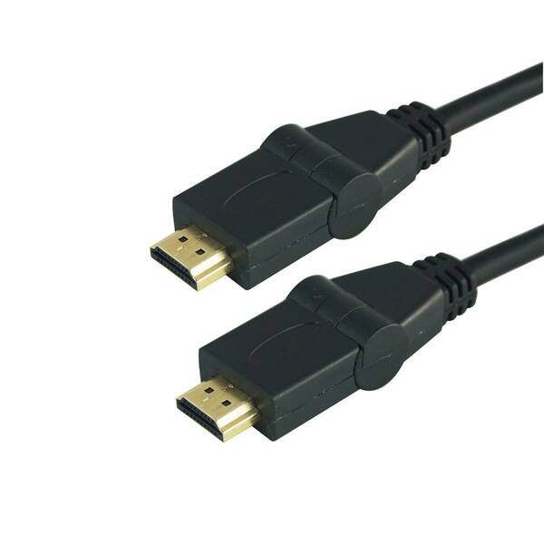 Kabel GoGEN HDMI 1.4, 1,5m, s rotací 180°, pozlacený, High speed, s ethernetem černý

