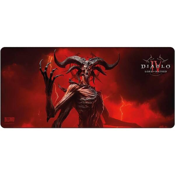 Podložka pod klávesnici a myš FSH Diablo IV: Lord of Hatred - Mephisto Mousepad, XL červená

