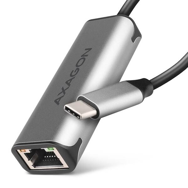 Síťová karta Axagon USB-C 3.2 Gen 1 - 2.5 Gigabit Ethernet šedá

