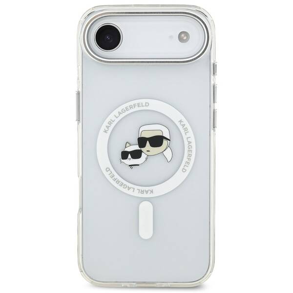 Kryt na mobil Karl Lagerfeld IML K&CH Heads Metal Frame MagSafe na Apple iPhone Air průhledný

