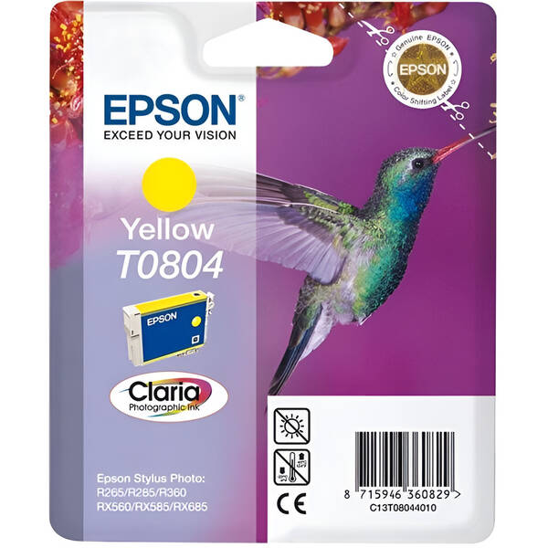 Inkoustová náplň Epson T0804, 7,4 ml žlutá

