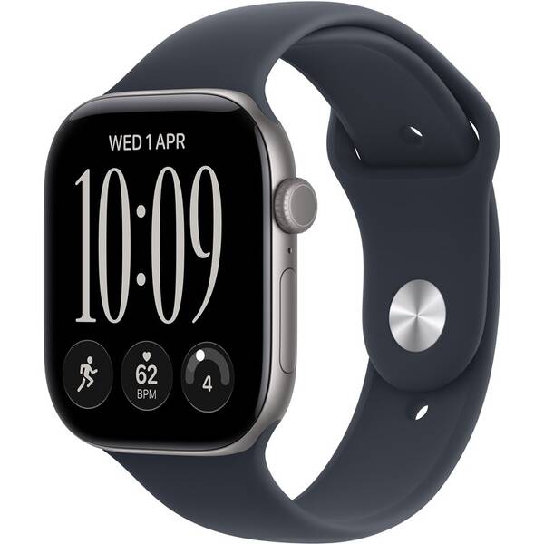 Chytré hodinky Apple GPS + Cellular 46 mm vesmírně šedý hliník, námořnicky modrý sportovní řemínek - S/M 

