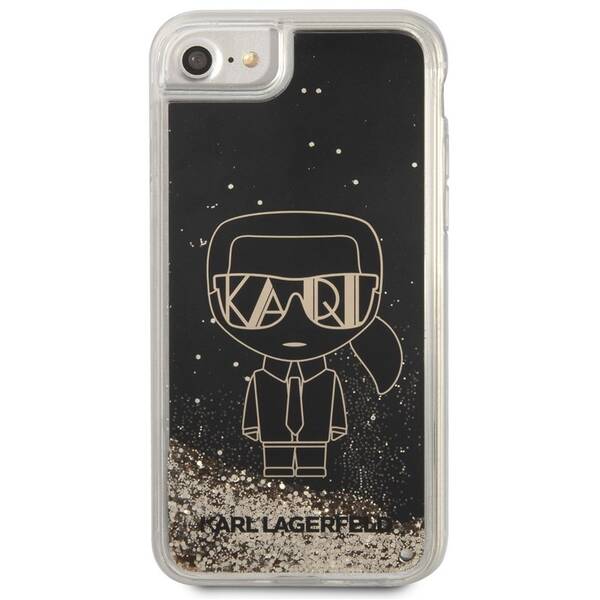 Kryt na mobil Karl Lagerfeld Liquid Glitter Gatsby na Apple iPhone 7/8/SE2020/SE2022 černý

