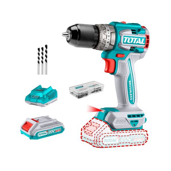 Aku vrtačka Total tools TIDLI20602E 20 V (s baterií) 

