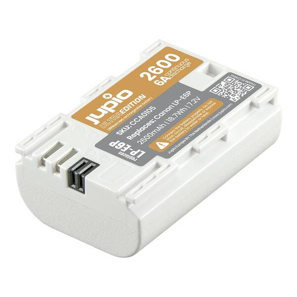 Baterie Jupio LP-E6P ULTRA 2600 mAh (6A continuous discharge) 18.7Wh (Canon) bílá

