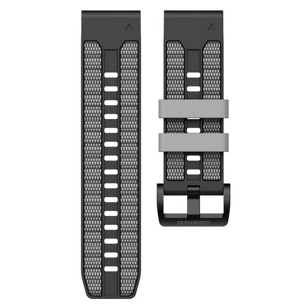 Řemínek Cubenest Premium Silicone Garmin QuickFit Band 26mm černý/šedý

