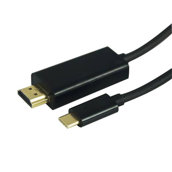 Kabel GoGEN HDMI 1,4 / USB typ C 3.1, 1,5m, pozlacený černá barva
