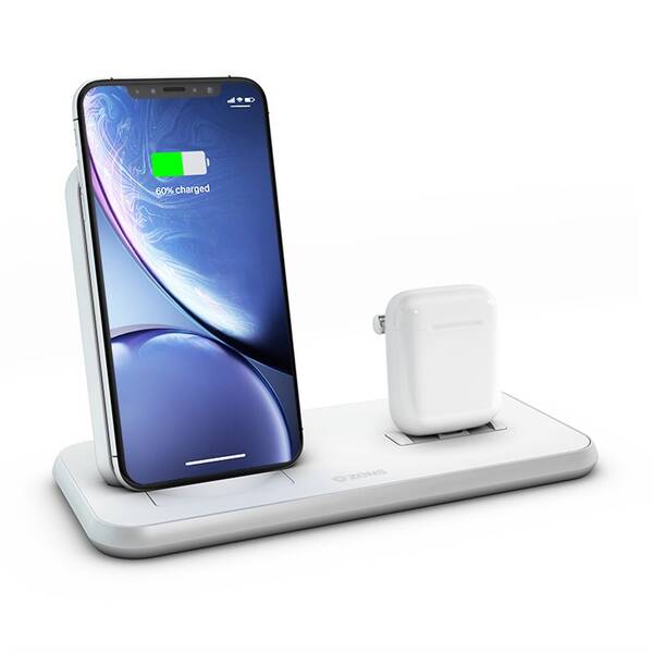 Bezdrátová nabíječka ZENS Stand + Dock bílá

