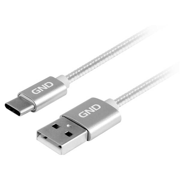 Kabel GND USB / USB-C, 1m, opletený titanium
