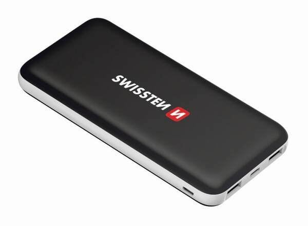 Powerbanka Swissten Black Core Slim 15000mAH, USB-C černá

