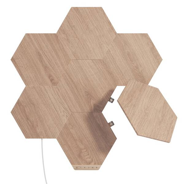 LED světlo Nanoleaf Elements Hexagons Starter Kit 7ks dřevo

