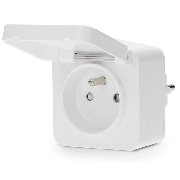 Chytrá zásuvka Nedis SmartLife, měřič spotřeby, dálkově ovladatelná, Wi-Fi, IP44, 3680 W bílá

